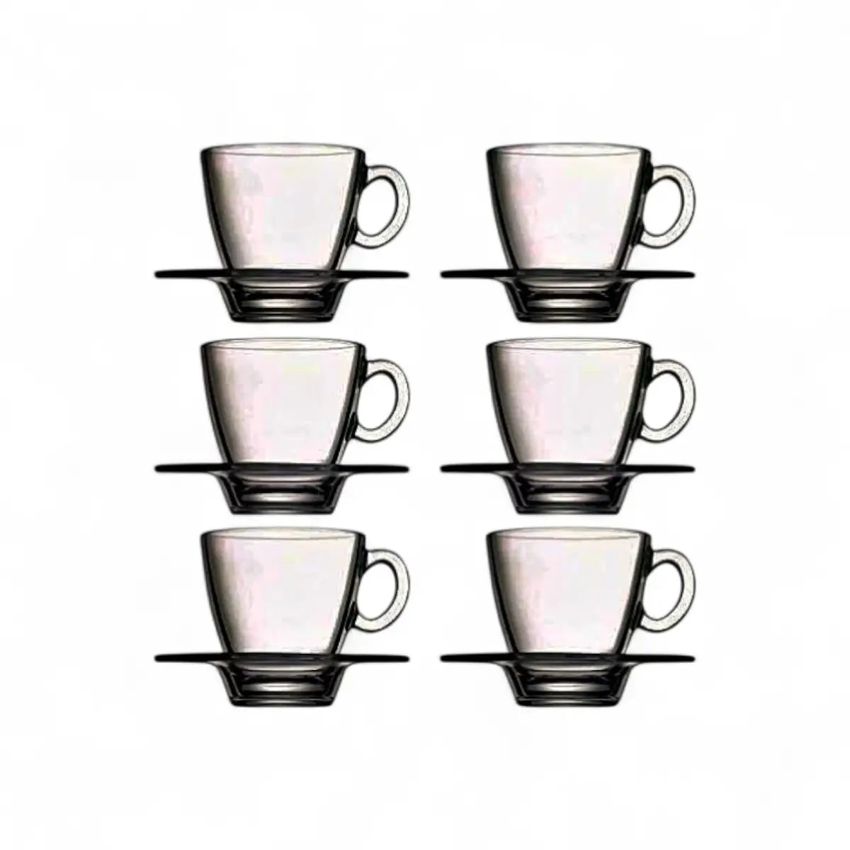 Pasabahce Aqua Coffee Cup & Saucer 215ml 6Pc