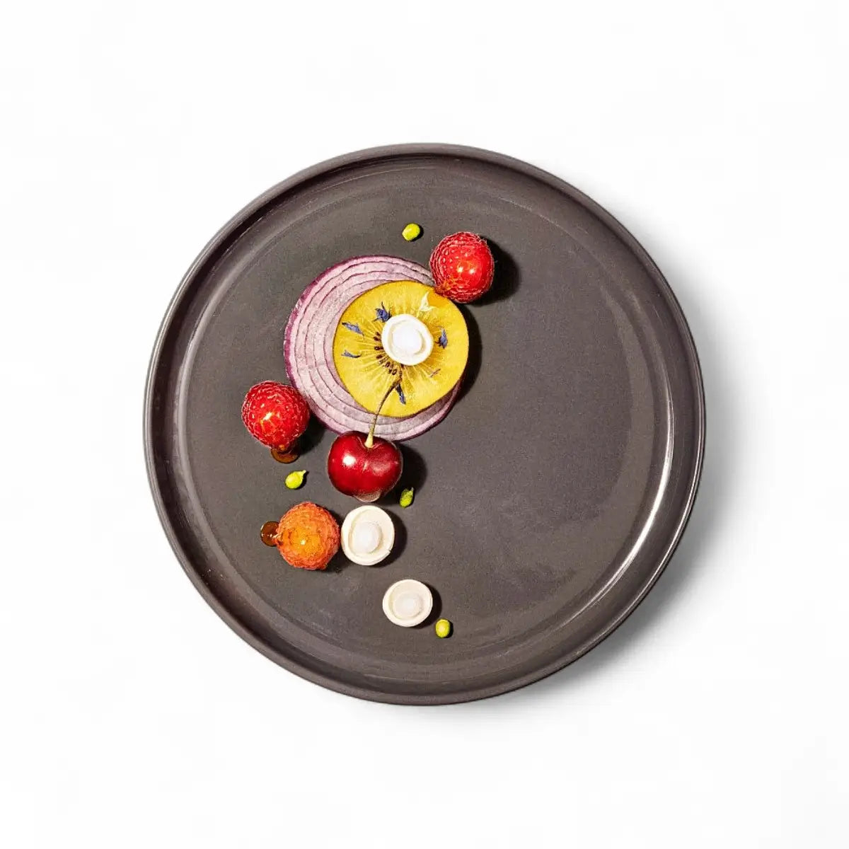 Jan Flat Stackable Side Plate Dark Grey