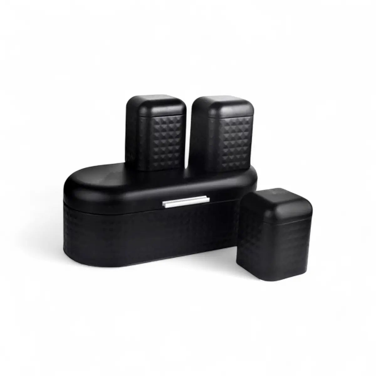 Continental Homeware Diamond Bread Bin Black