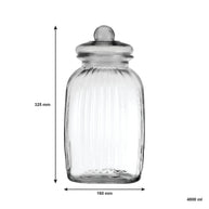 Regent Square Glass Ribbed Jar With Glass Lid