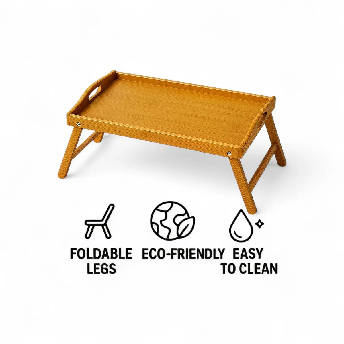 Regent Bamboo Bed Tray With Foldable Legs, (500x300x60/230mm)