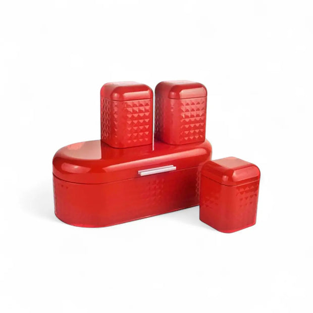 Continental Homeware Diamond Bread Bin Red