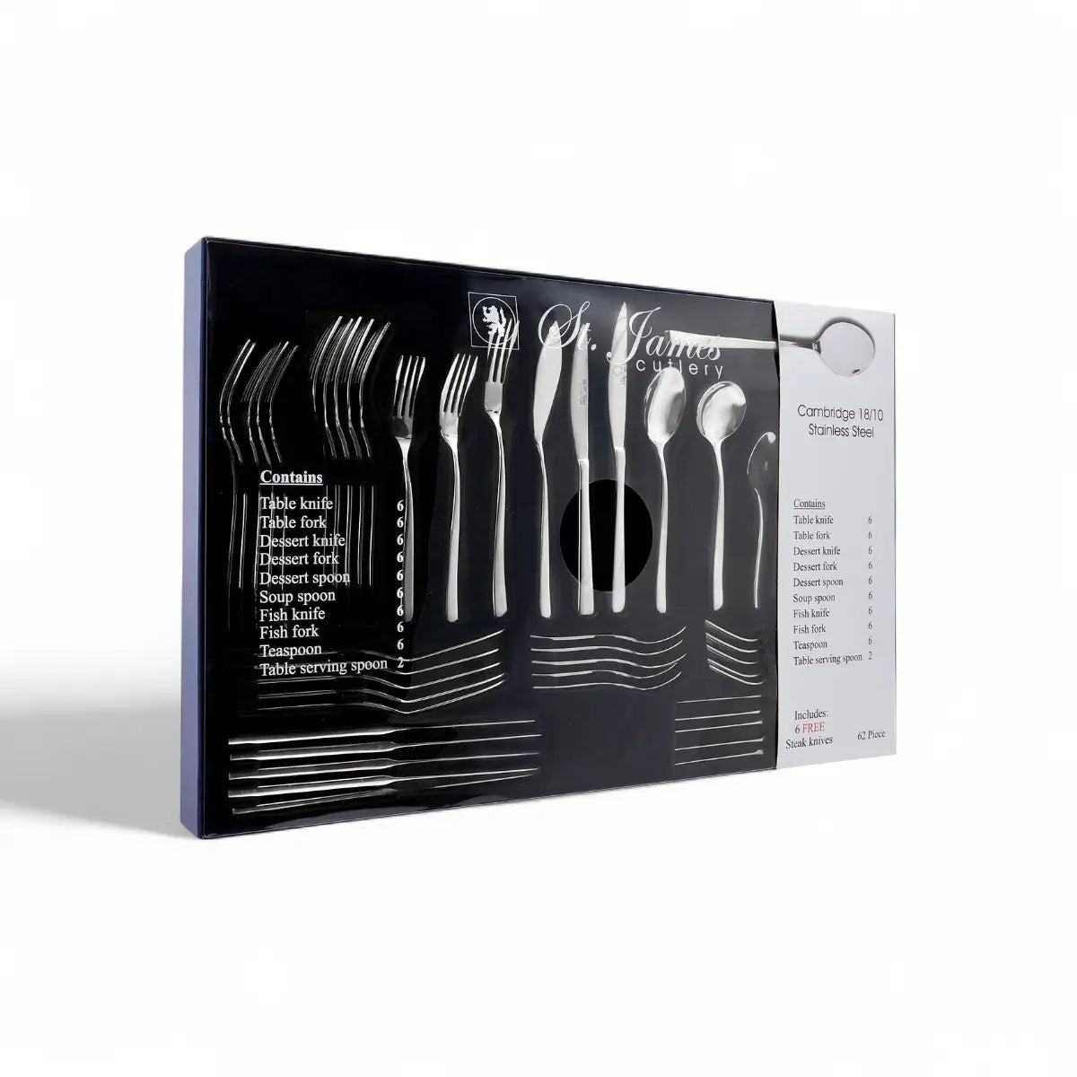 St James Cambridge 18/10 S/Steel Cutlery 62 Piece Set