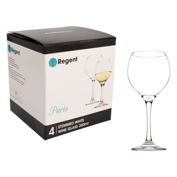 Regent Paris Stemmed White Wine Glass 4 Pack - 300ml