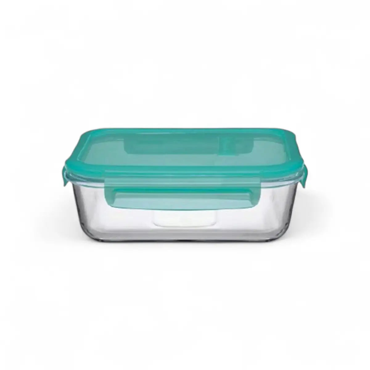Pasabahce Rectangular Storage Bowl with Green Clip‑Lock Lid 1 L