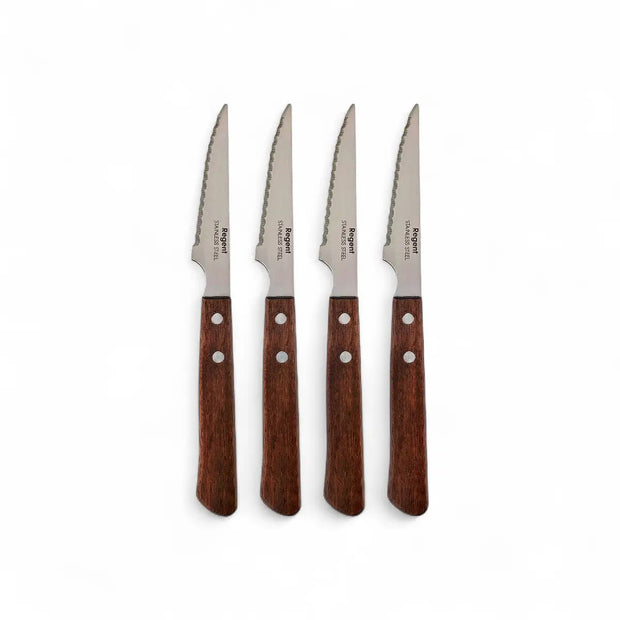 Regent Steak Knives with Wooden Handles Set Of 4