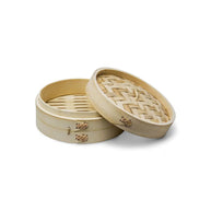 Regent 1-Tier Oriental Bamboo Steamer with Lid (180mm x 84mm)