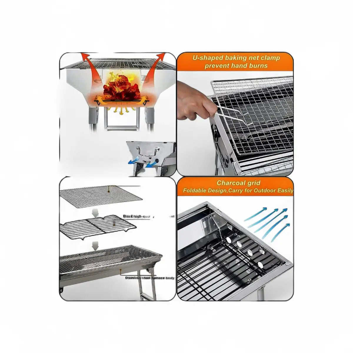 Continental Homeware Large Foldable Braai Stand