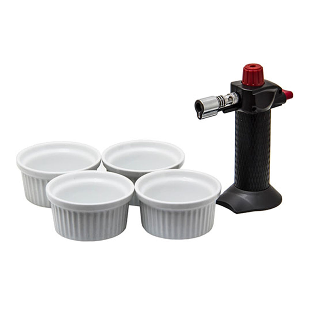 Hotery Chefs Torch With 4 Ramekins 5pce Gift Box Set