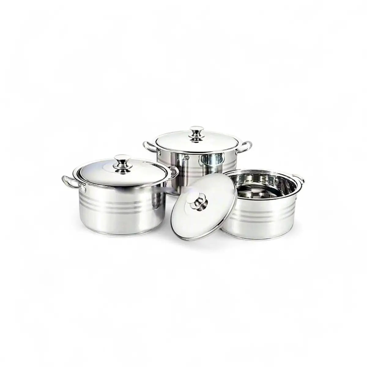 Rolux 6pc Stainless Steel Stock Pot With lid