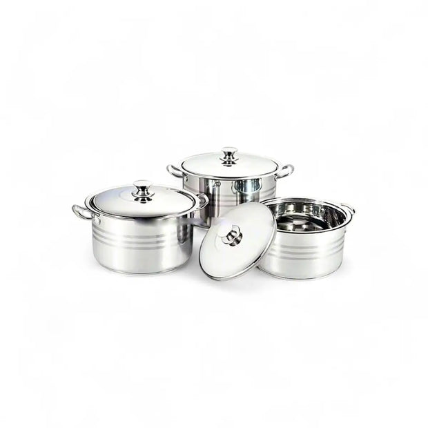 Rolux 6pc Stainless Steel Stock Pot With lid