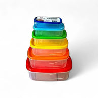 Continental Homeware 6pc Rectangular Rainbow Container Set