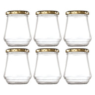 Consol Conical Jar With Gold Lid 6 Pack - 375ml