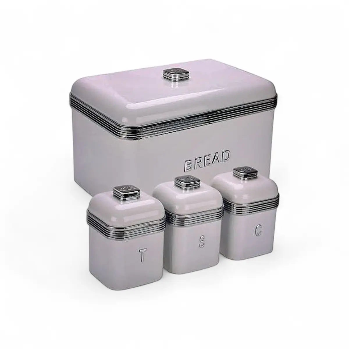 Continental Homeware Retro Deluxe Bread Bin & 3pc Canister Set