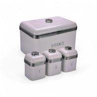 Continental Homeware Retro Deluxe Bread Bin & 3pc Canister Set