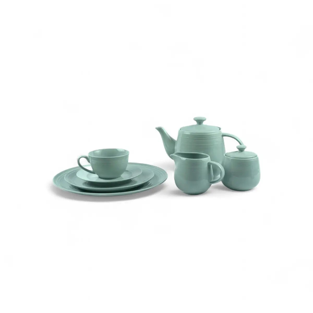 Jenna Clifford Embossed Lines Mermaid Mist Sugar Pot