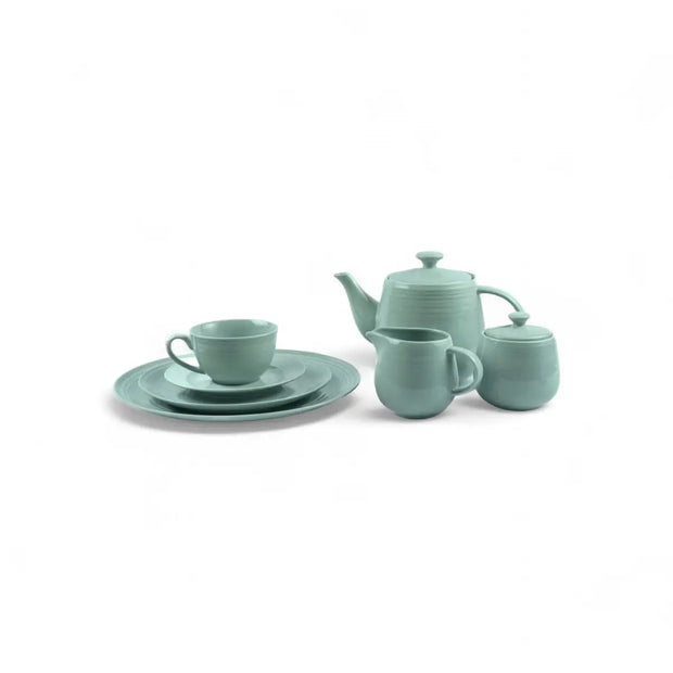 Jenna Clifford Embossed Lines Mermaid Mist Sugar Pot