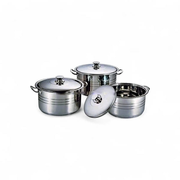 Rolux 6pc Stainless Steel Stock Pot With lid