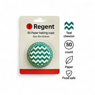 Regent Cake Cups Chevron Teal 50 Pieces
