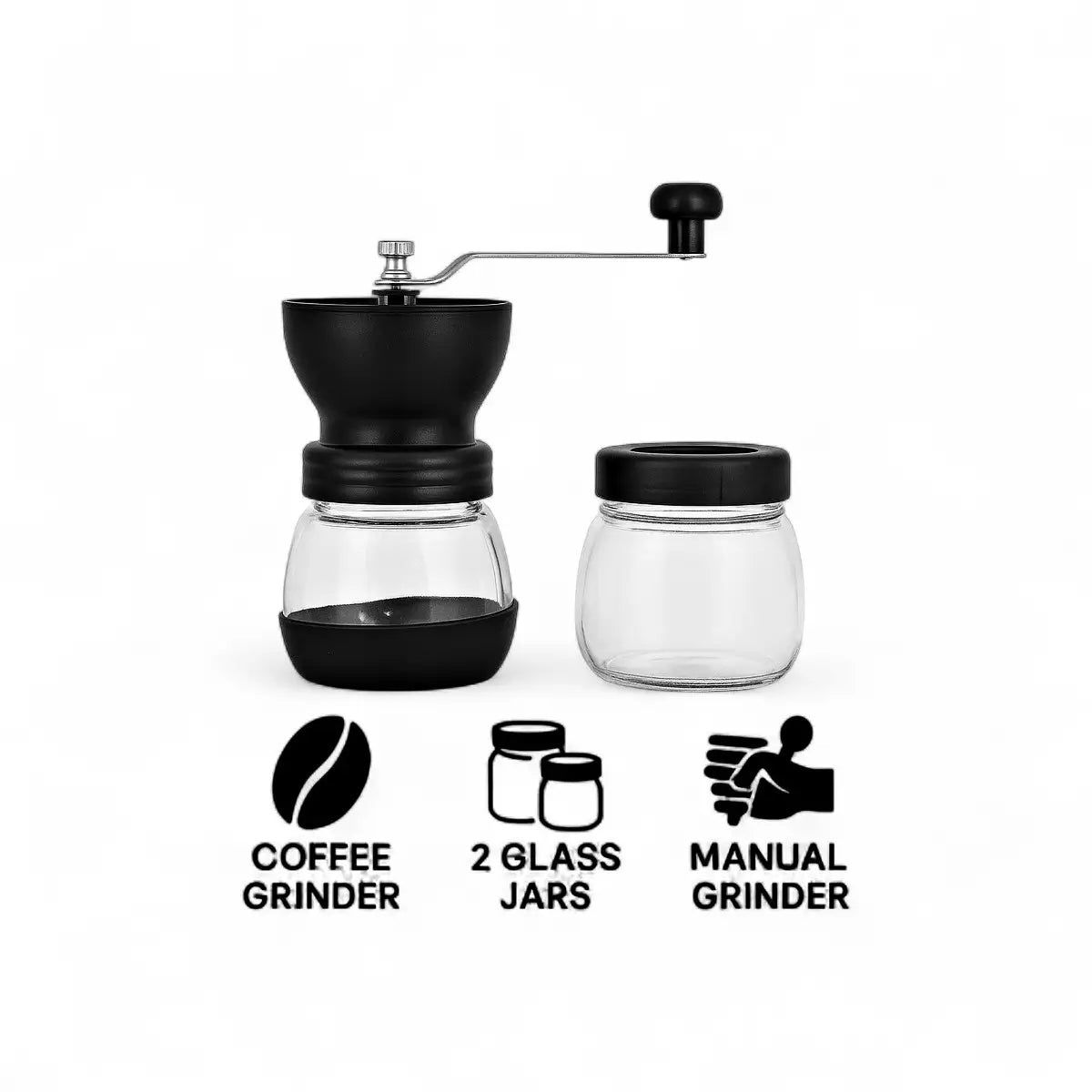 Regent Coffee Grinder With 2 Glass Storage Jars 300ml