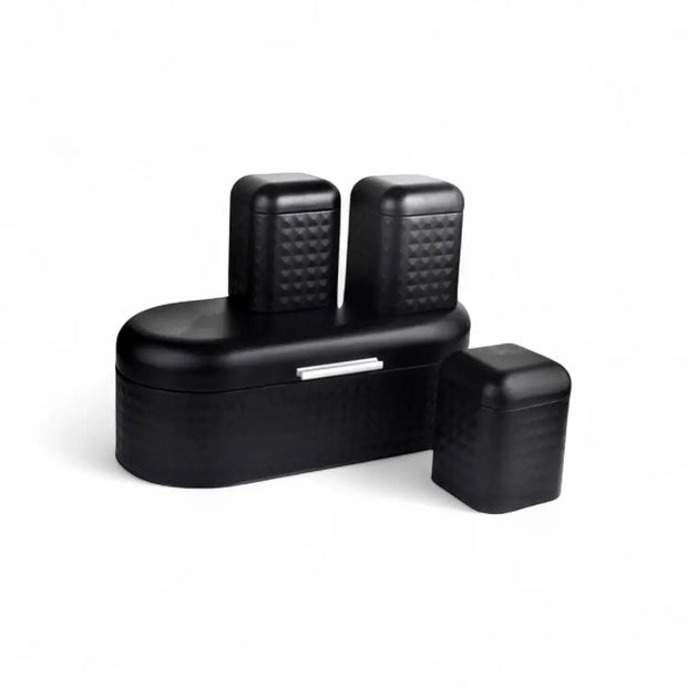 Continental Homeware Diamond Bread Bin Black