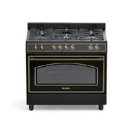 Elba 90cm 5 Gas Burner Stove with Electric Multifunction Oven - Black