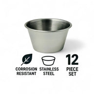 Regent Sauce Cup Stainless Steel 1 Doz, 56ml - 38x55mm Diameter