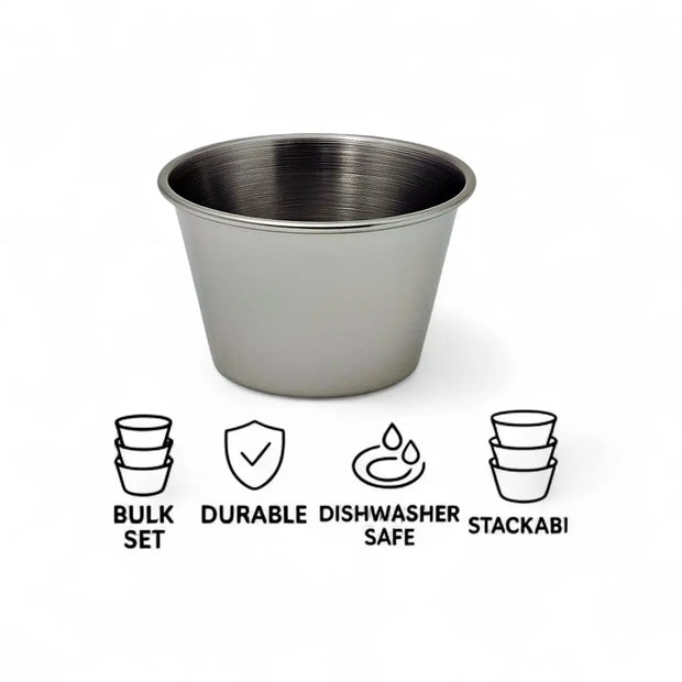 Regent Sauce Cup Stainless Steel 1 Doz, 56ml - 38x55mm Diameter