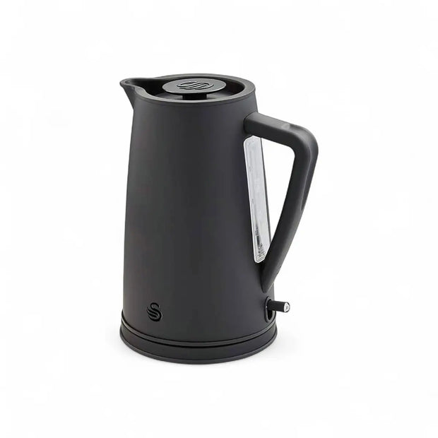 Swan Stealth Breakfast Pack Black - Kettle 1.7L & 4 Slice Toaster