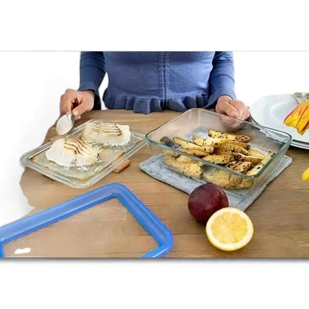 Pyrex Zero Plastic Rectangular Roaster With Glass Lid