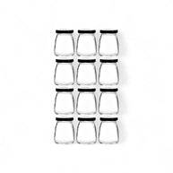 Regent Glass Round Jar With Black Lid 12 Pack - 100ml