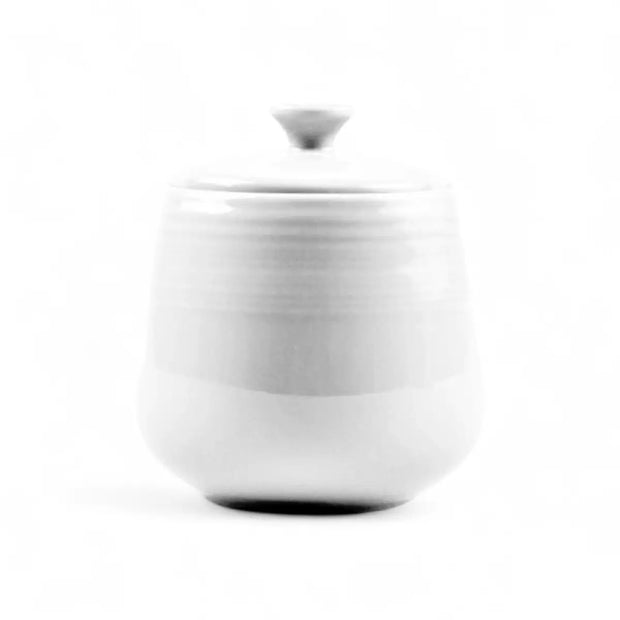 Jenna Clifford Embossed Lines Whisper White Sugar Pot