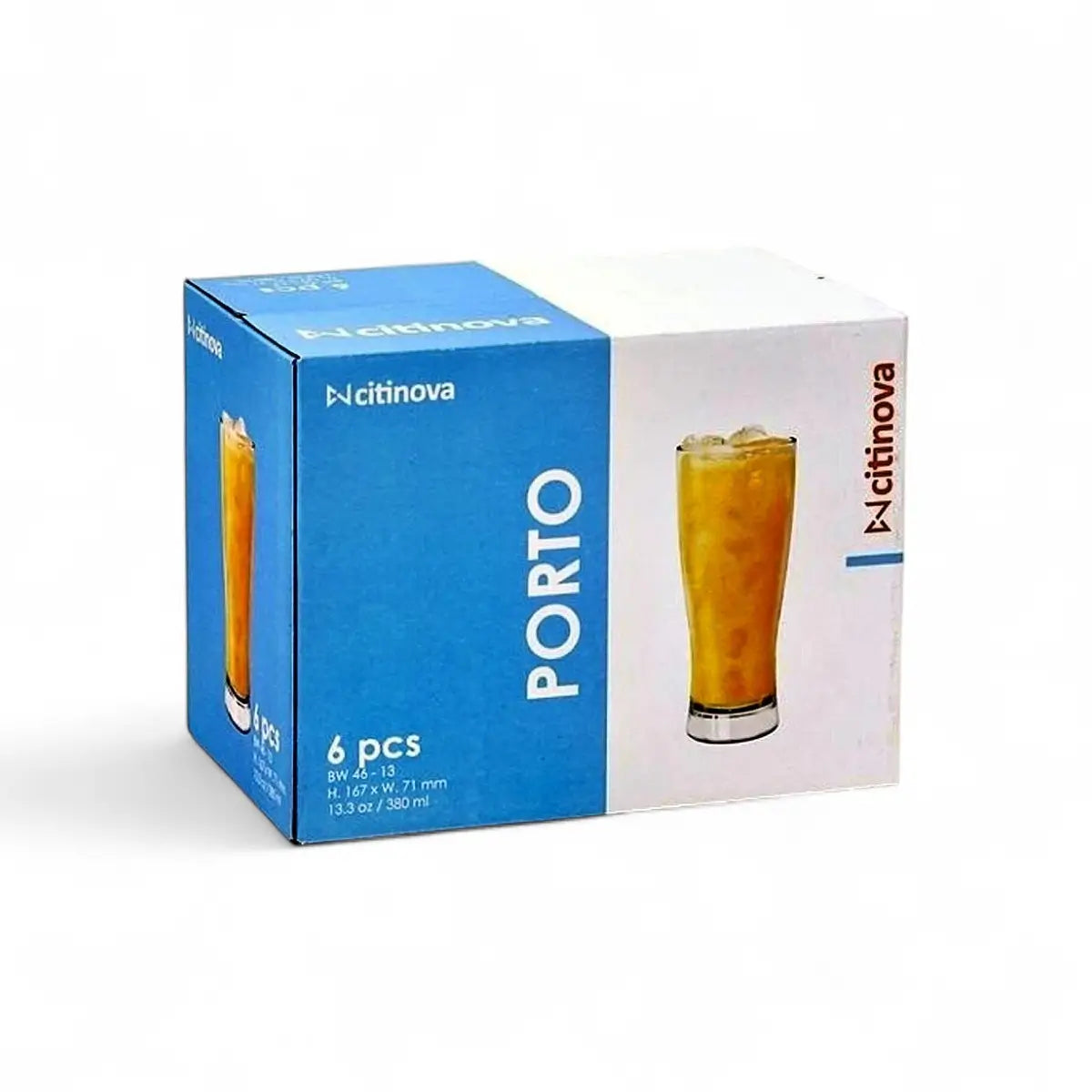 Citinova Porto Glass Tumbler Set of 6 Clear