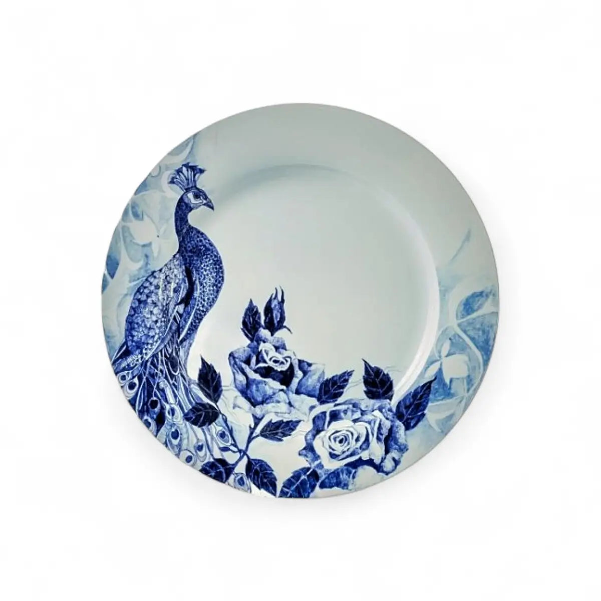 Jenna Clifford Peacock Sapphire Garden Dinner Plate Set of 4