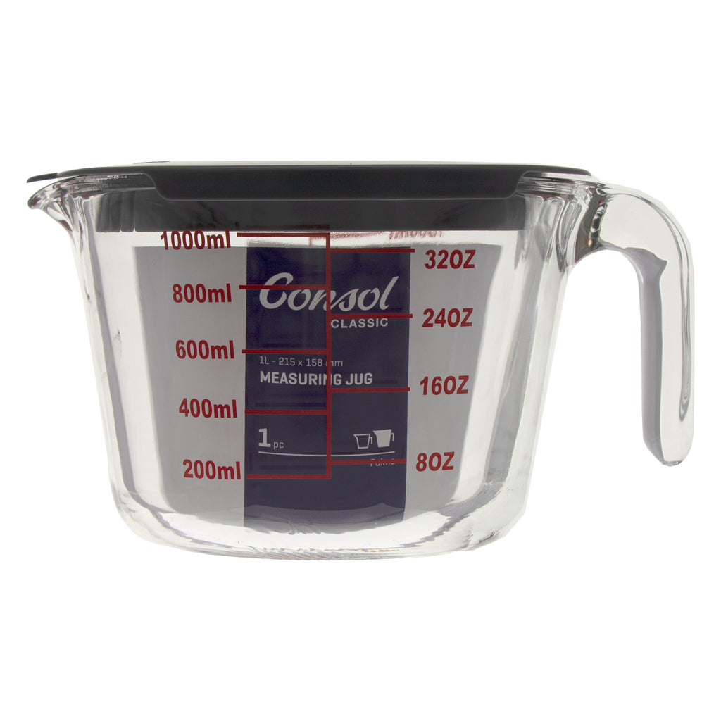 Consol Palma Measuring Jug Borosilicate With Grey Cover