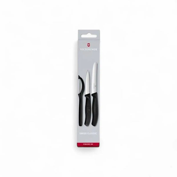 Victorinox Swiss Classic Paring Knife Set w/Peeler 3 Piece - Black