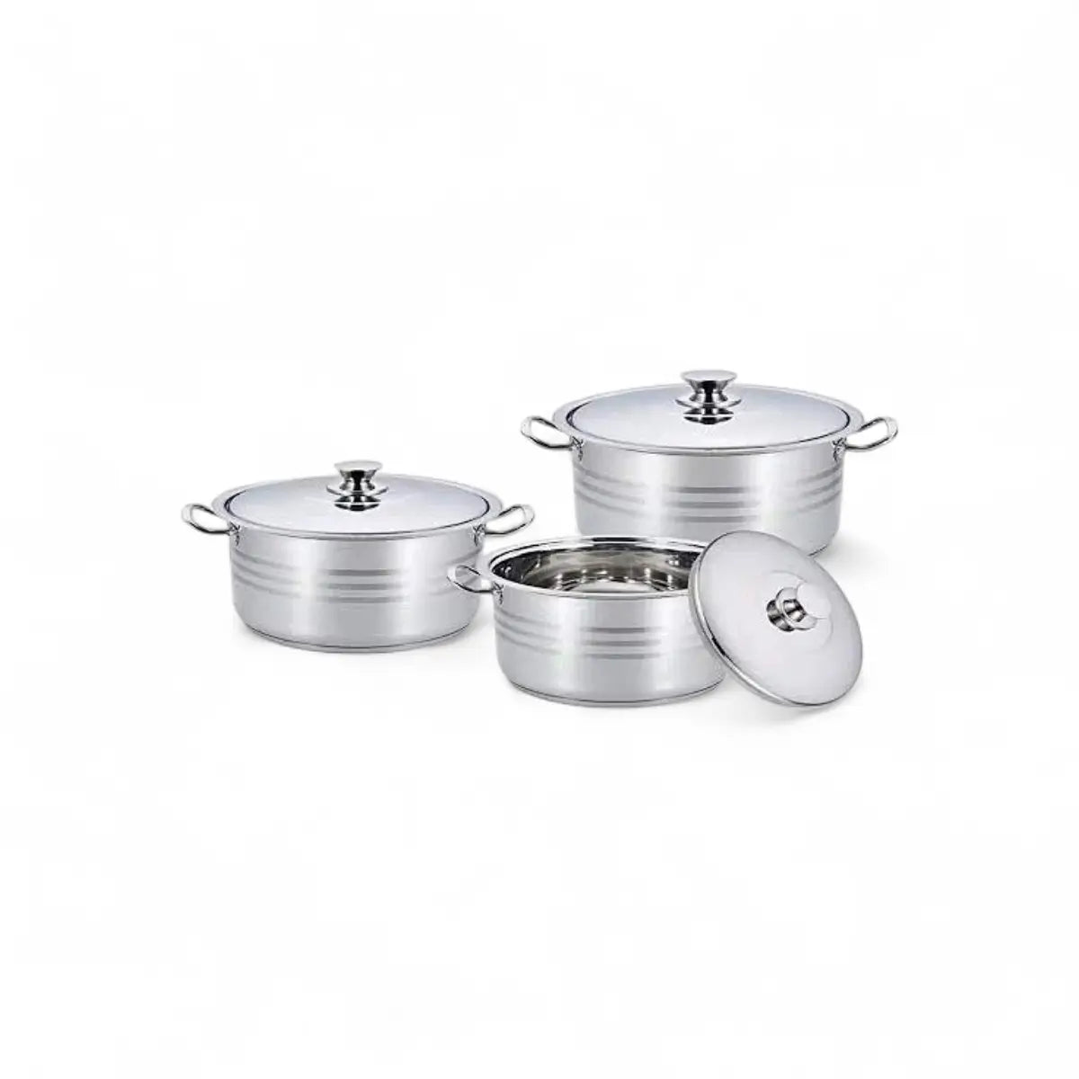 Rolux 6pc Stainless Steel Stock Pot Set