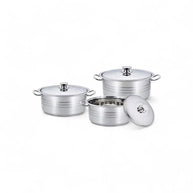 Rolux 6pc Stainless Steel Stock Pot Set