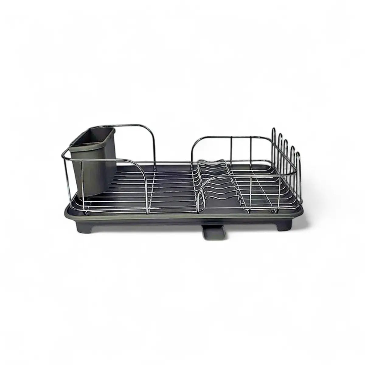 Continental Homeware Chrome Dish Rack with Grey Plastic Drip Tray