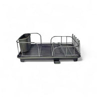 Continental Homeware Chrome Dish Rack with Grey Plastic Drip Tray