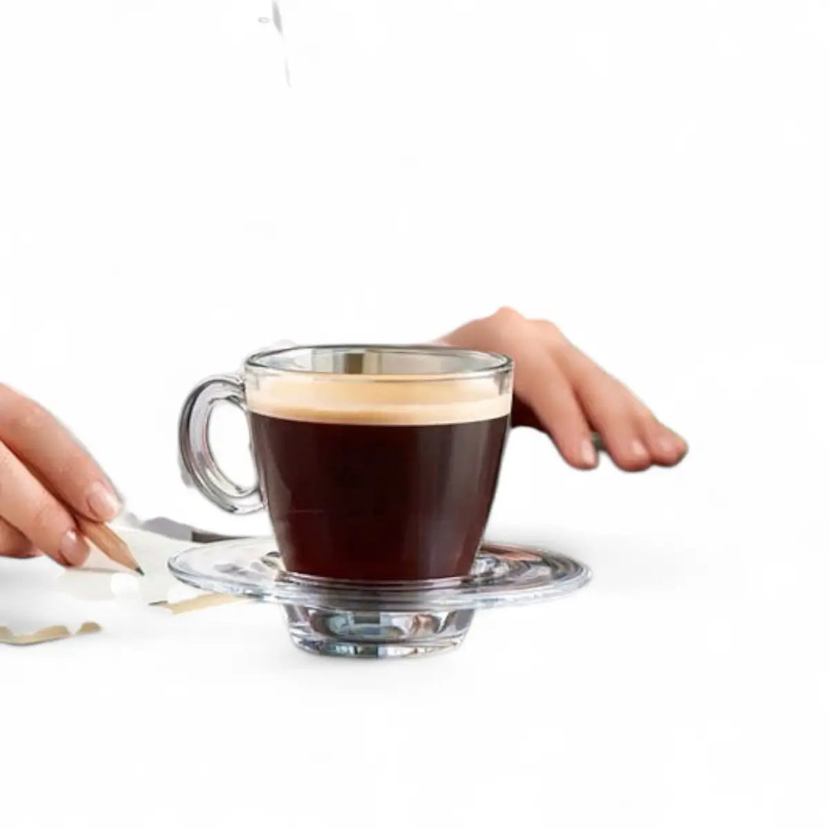 Pasabahce Aqua Coffee Cup & Saucer 215ml 6Pc
