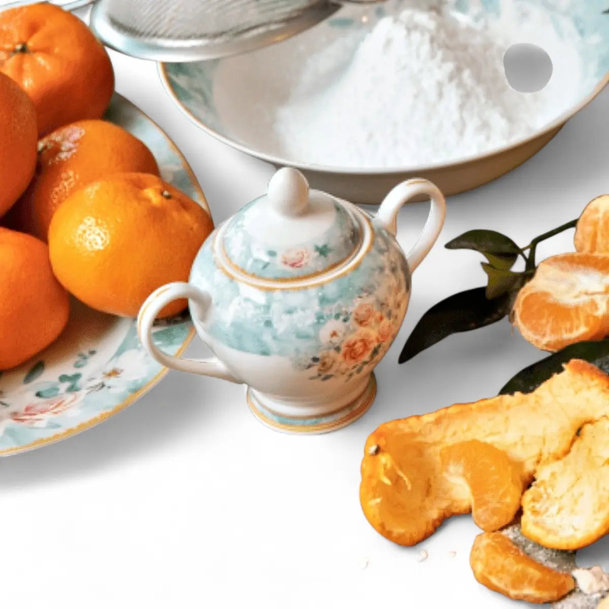 Jenna Clifford Green Floral Sugar Pot