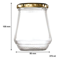 Consol Conical Jar With Gold Lid 6 Pack - 375ml