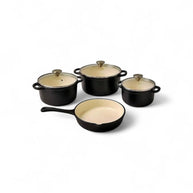 Continental Homeware 7pc Cast Iron Set With Glass Lid