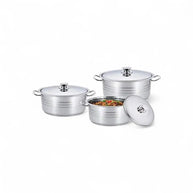 Rolux 6pc Stainless Steel Stock Pot Set