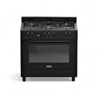 Elba 90cm 5 Gas Burner Stove with Electric Oven - Matt Black
