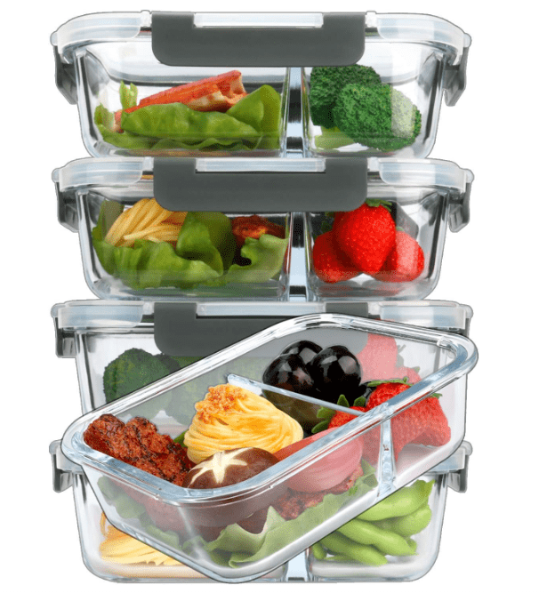Consol Madrid Rect. 2 Division Storage Container With Clip On Lid