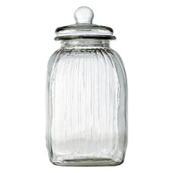 Regent Square Glass Ribbed Jar With Glass Lid