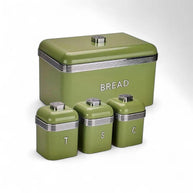 Continental Homeware Retro Deluxe Bread Bin & 3pc Canister Set