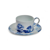 Jenna Clifford Peacock Sapphire Garden Cup & Saucer Set of 4